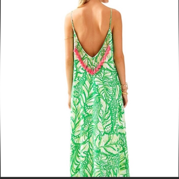 Lilly Pulitzer Dresses Lilly Pulitzer Green Maxi Dress With Pink